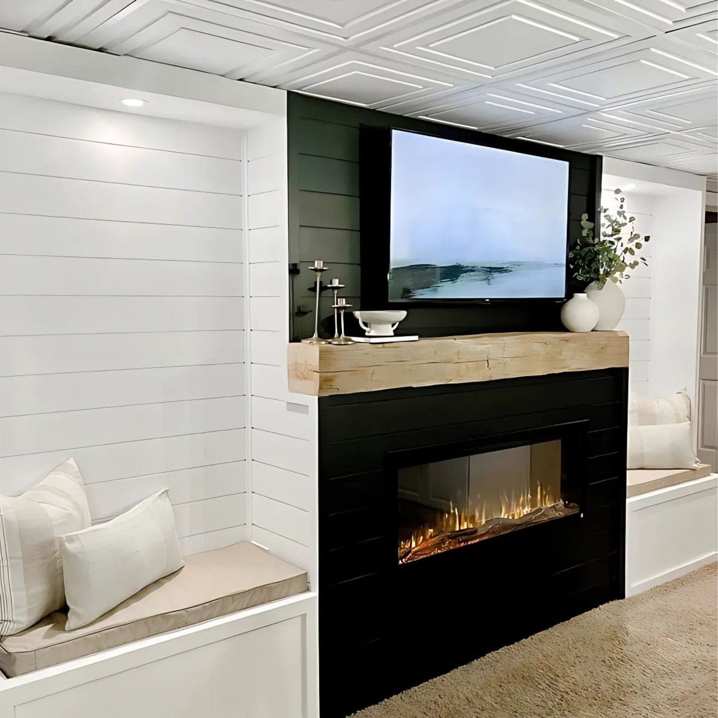 Sideline Elite Smart 50" WiFi-Enabled Recessed Electric Fireplace (Alexa/Google Compatible)