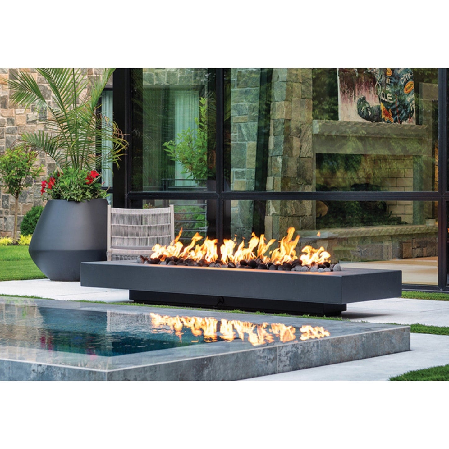 Archpot Midway Slim Rectangle Fire Table - 72X26X12