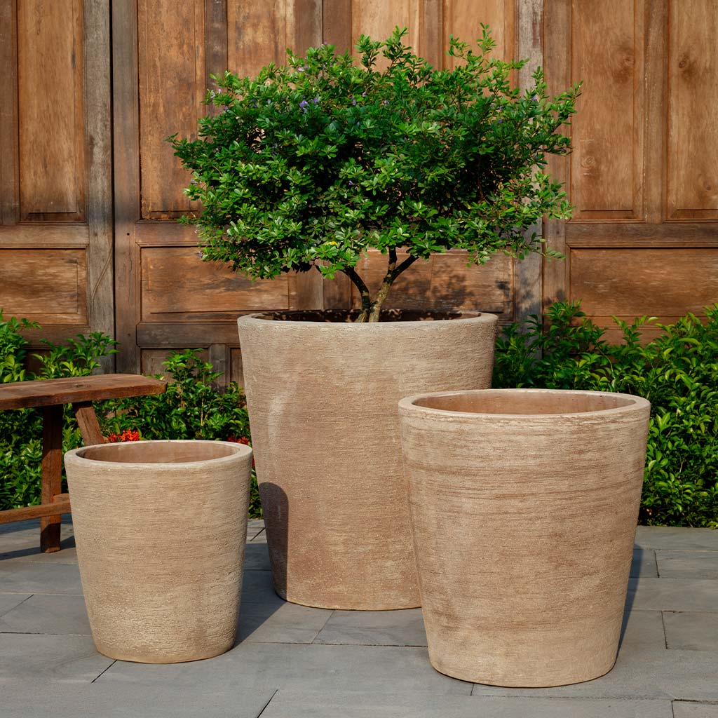 Campania International (Set of 3) Tudela Planter - Brown Terra Cotta - 6526-23803