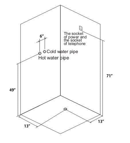 Mesa 802L 45" Free Standing Walk In Steam Shower