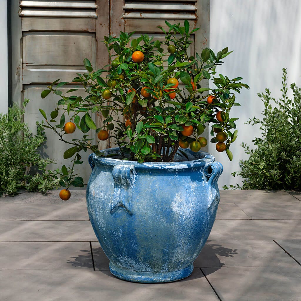 Campania International Round Handle Planter - Murano Cielo - 8102-27101