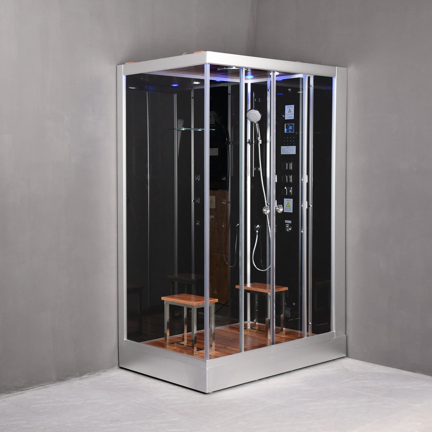 Platinum DZ961F8R 59" Rectangular Free Standing Steam Shower - Black