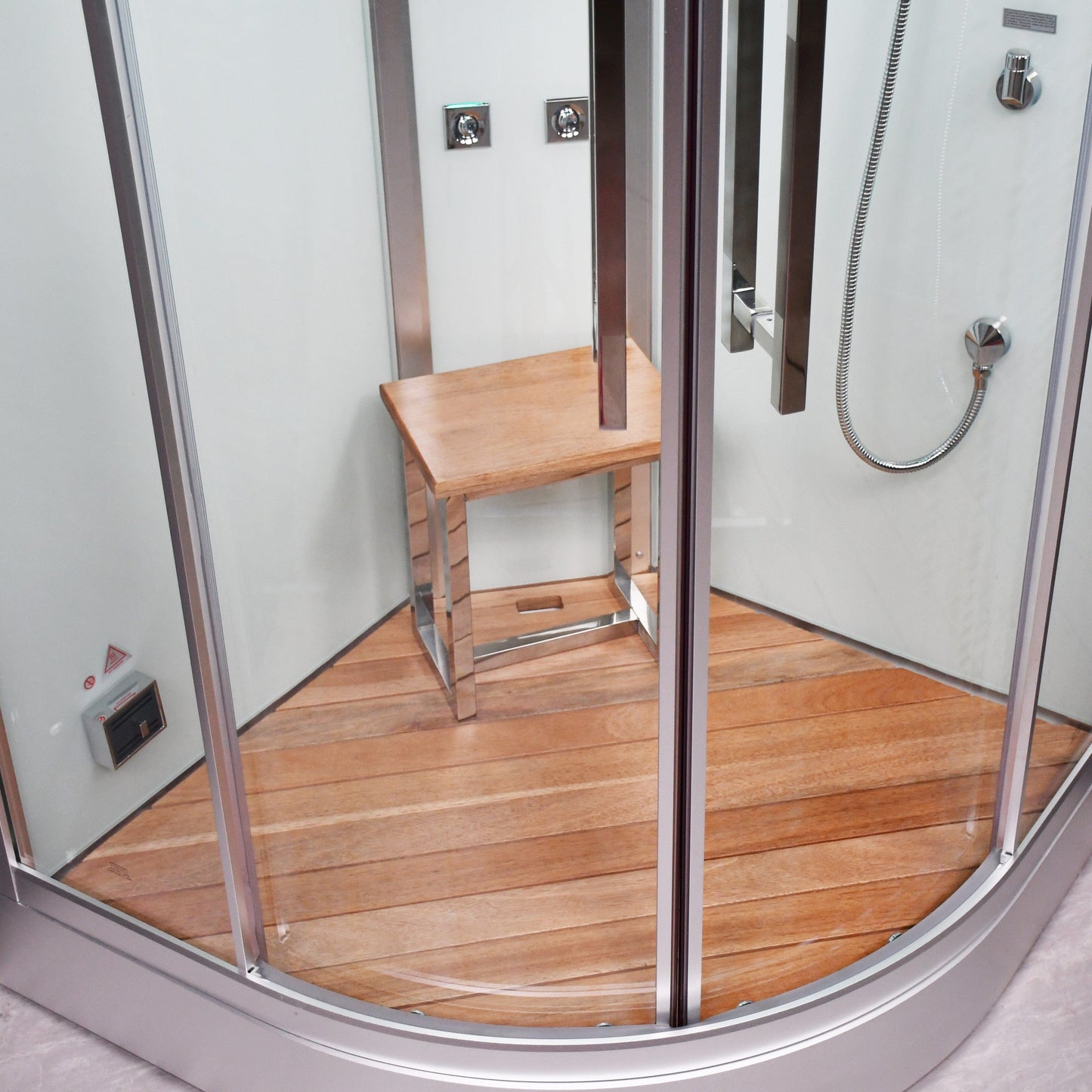 Platinum DZ963F8 39" Corner Free Standing Steam Shower - White