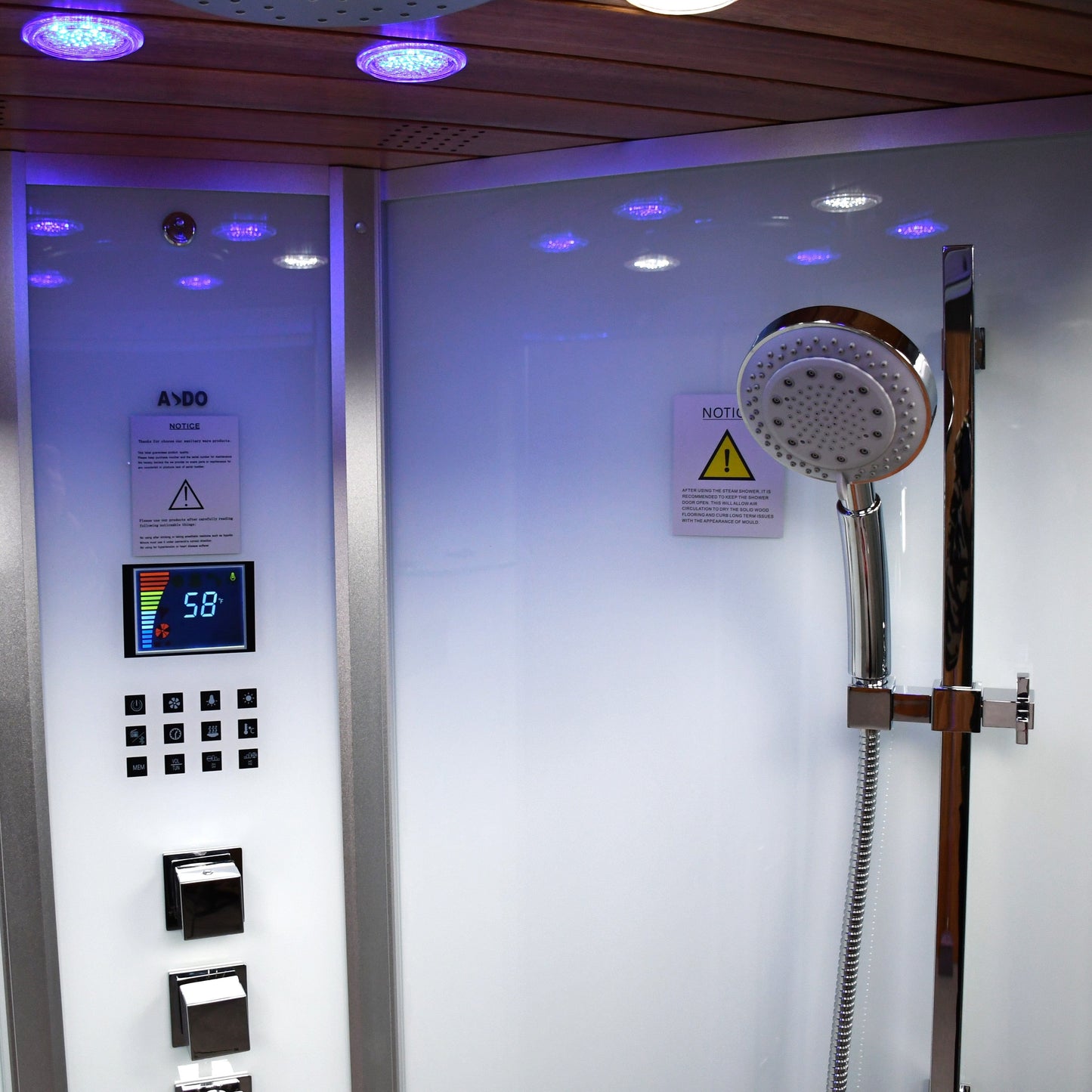 Platinum DZ963F8 39" Corner Free Standing Steam Shower - White