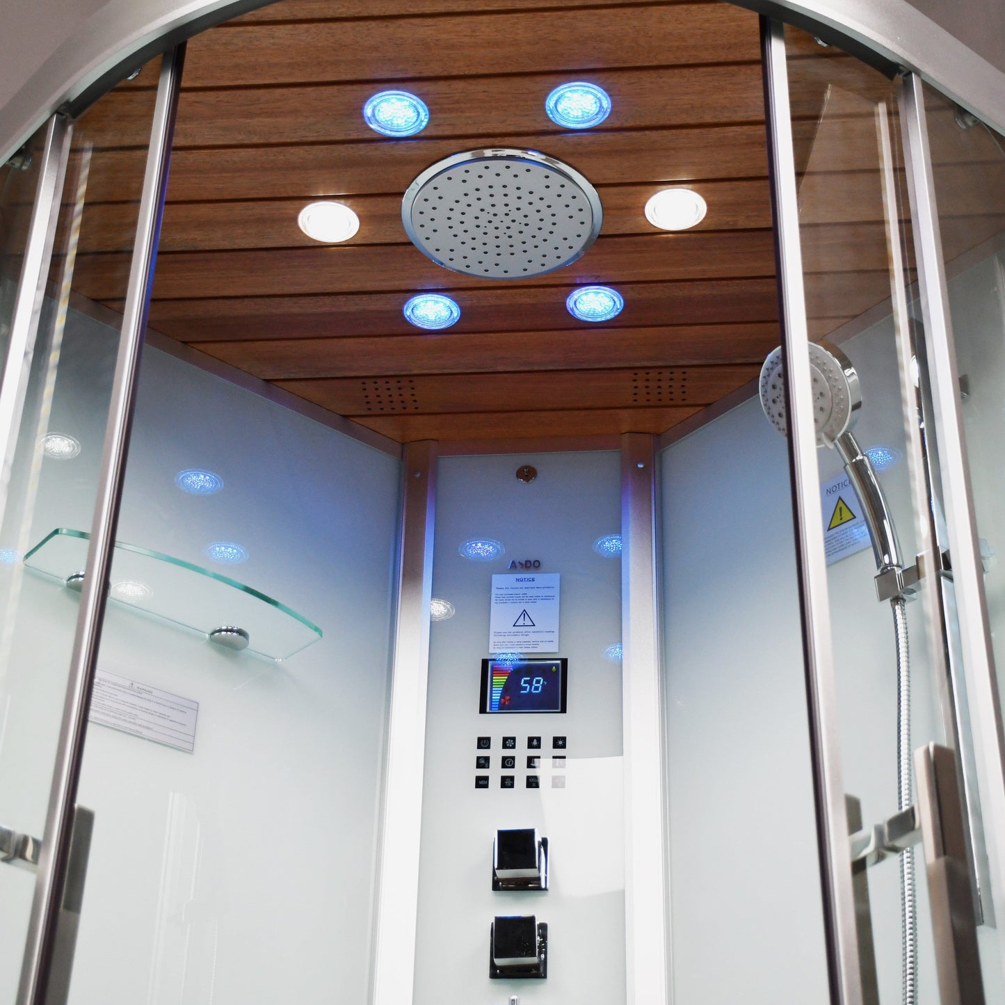 Platinum DZ963F8 39" Corner Free Standing Steam Shower - White