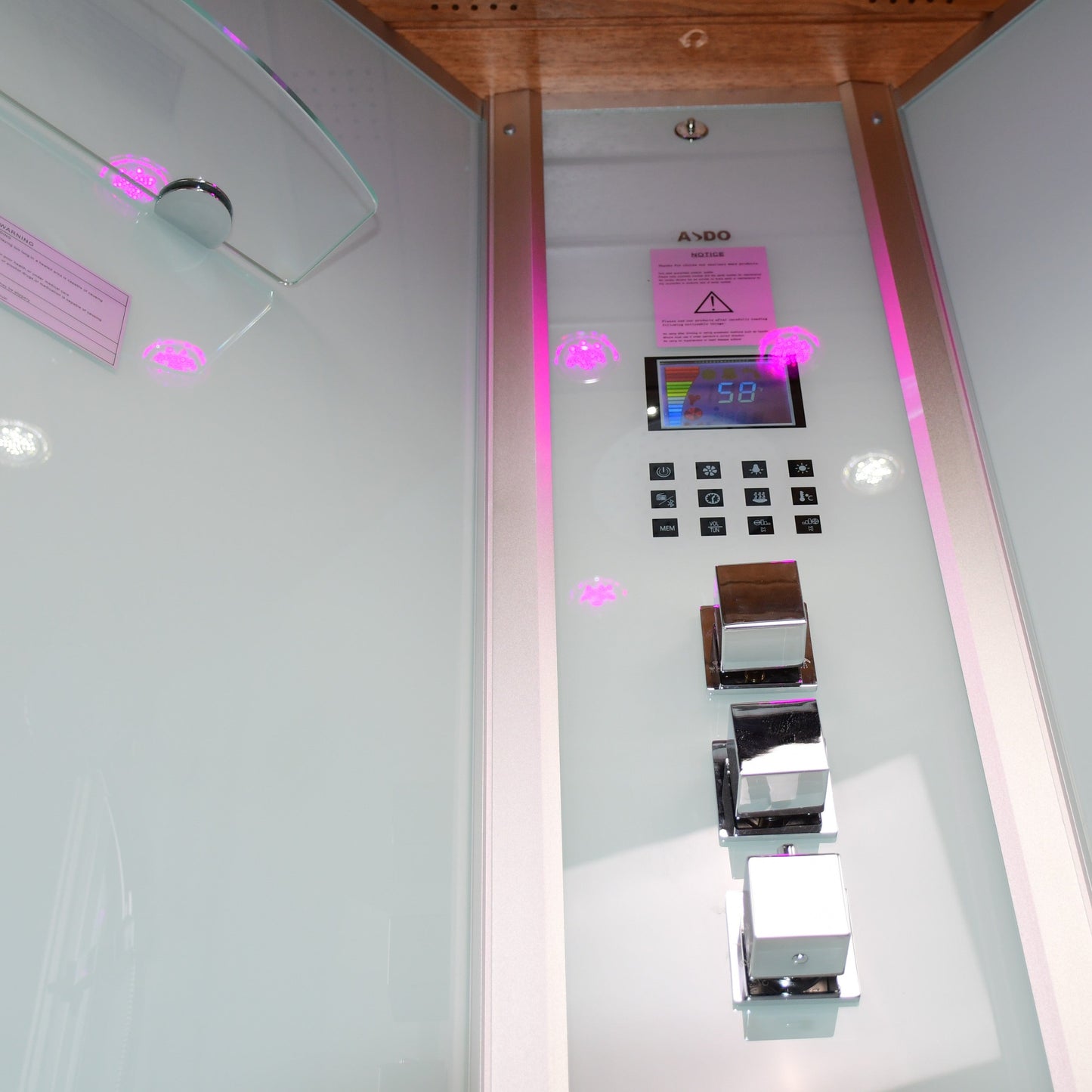 Platinum DZ963F8 39" Corner Free Standing Steam Shower - White