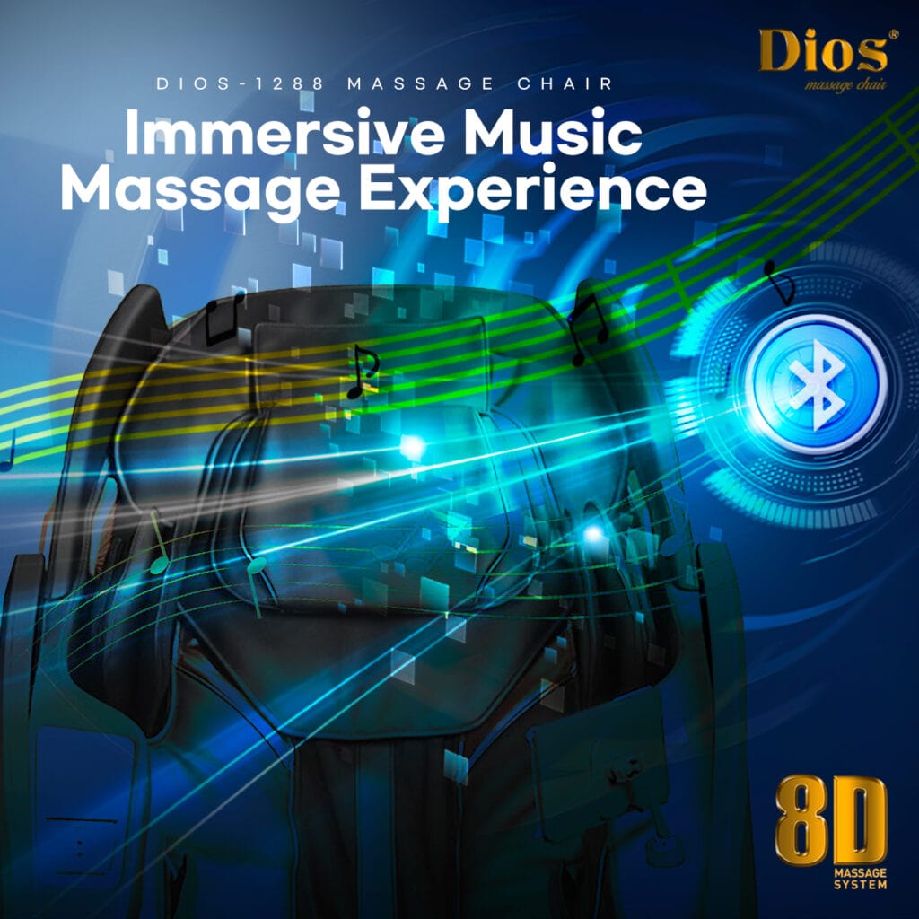 Dios Massage Chair 8D Dual Core Air Tech Touch Roller SL-track with Brain Relaxation Program Dios-1288