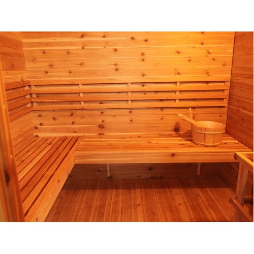 Sunray Denali 4-Person Contemporary Outdoor Sauna with Harvia Heater