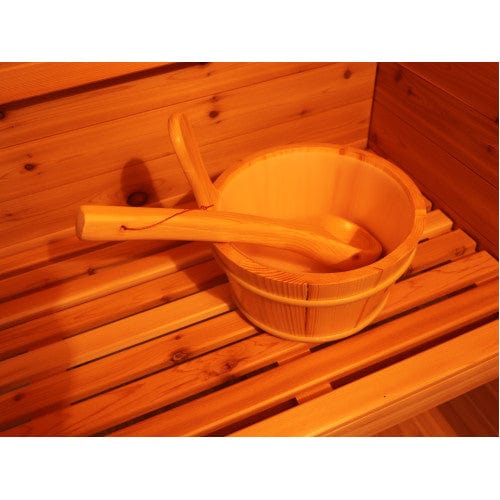 Sunray Denali 4-Person Contemporary Outdoor Sauna with Harvia Heater