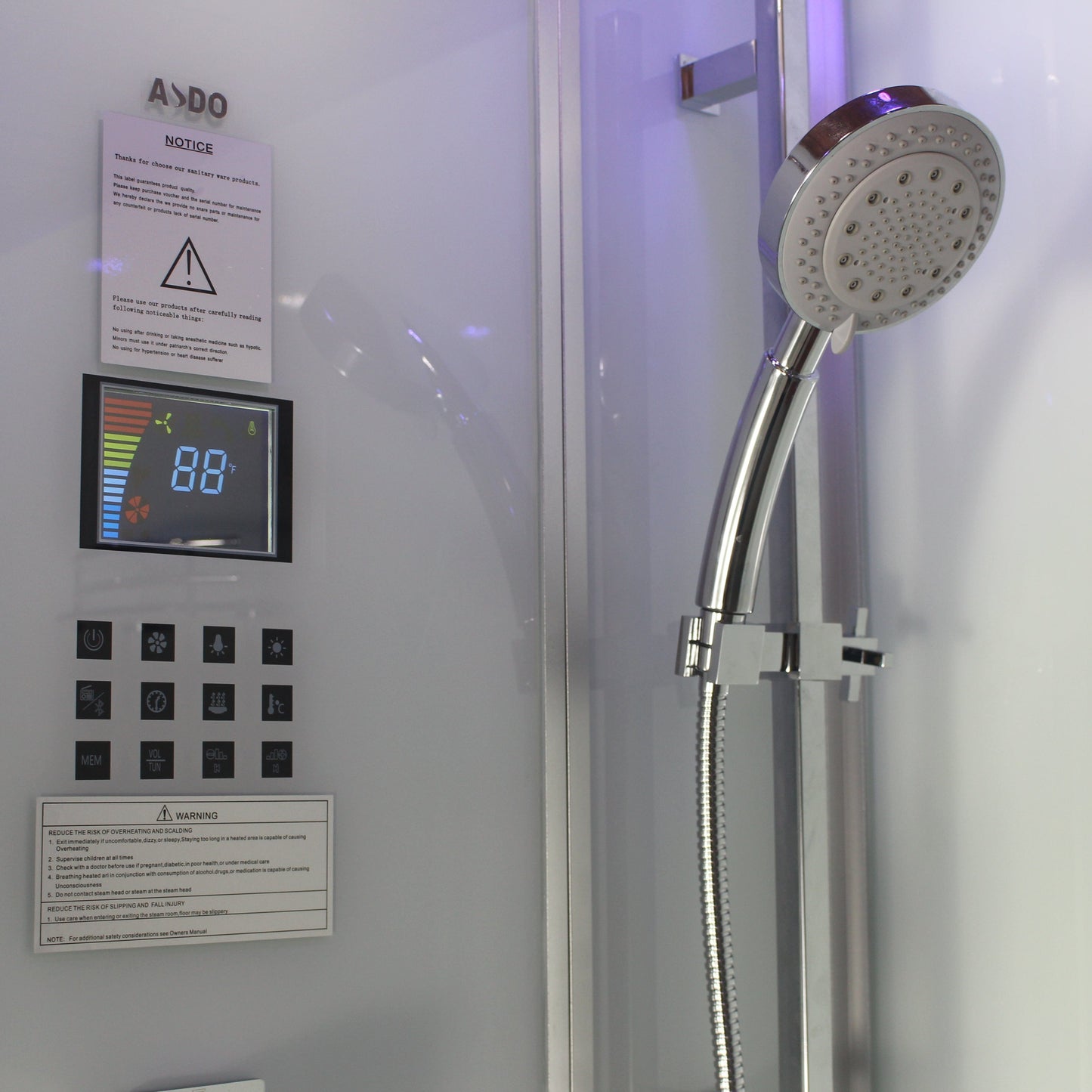 Platinum DZ961F8-Left 59" Walk-In Steam Shower - White