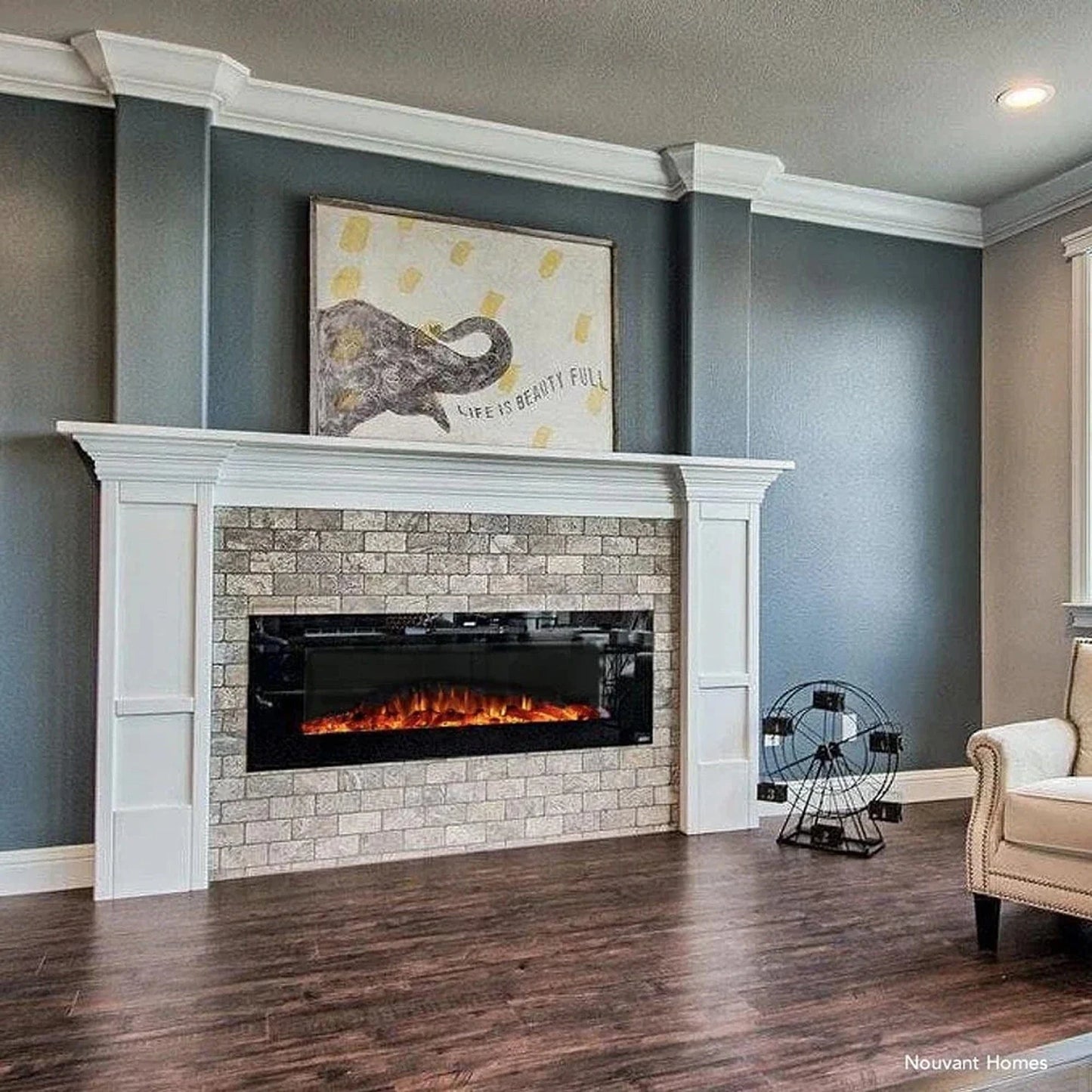 The Sideline 60" Recessed Electric Fireplace