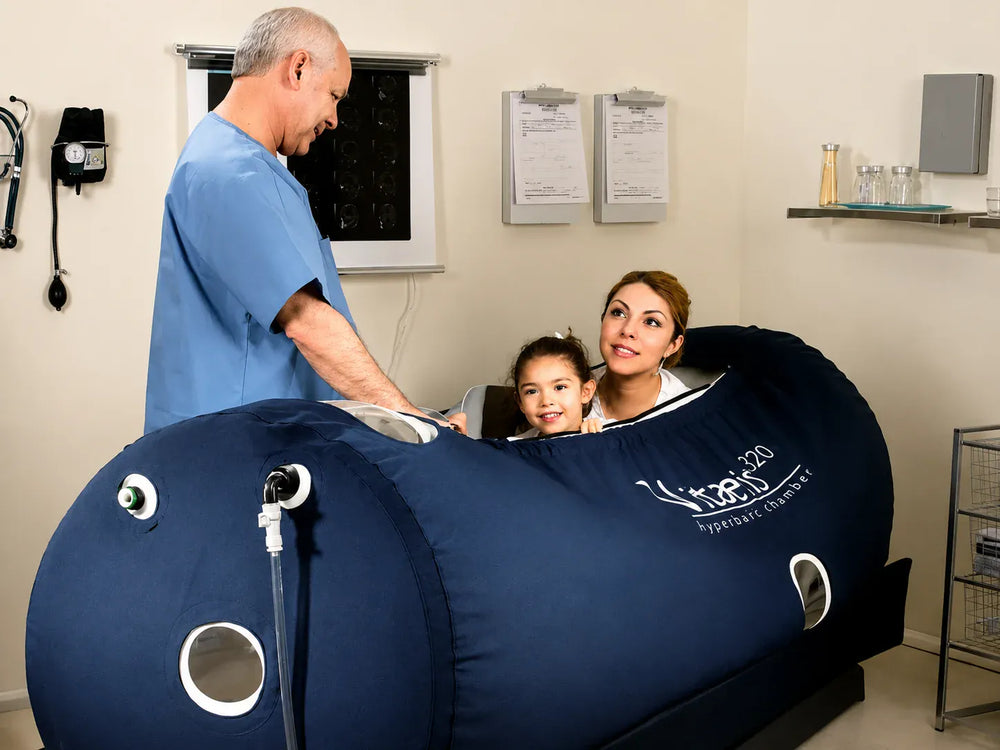 Image of a multiplace hyperbaric oxygen therapy chamber, used for more than one person.