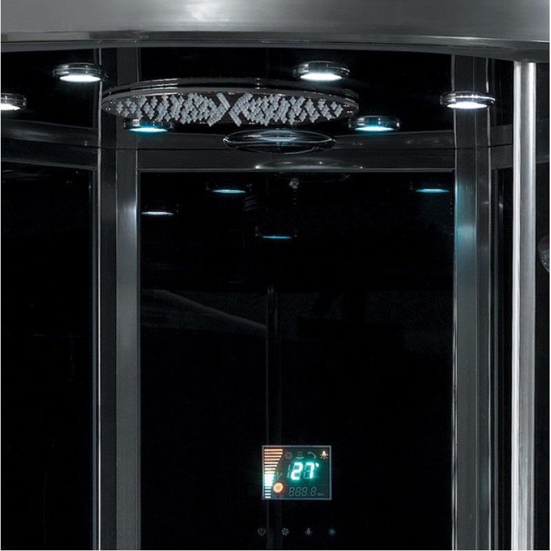 Platinum DA333F8 59" Corner Combination Steam Shower with Jetted Bathtub
