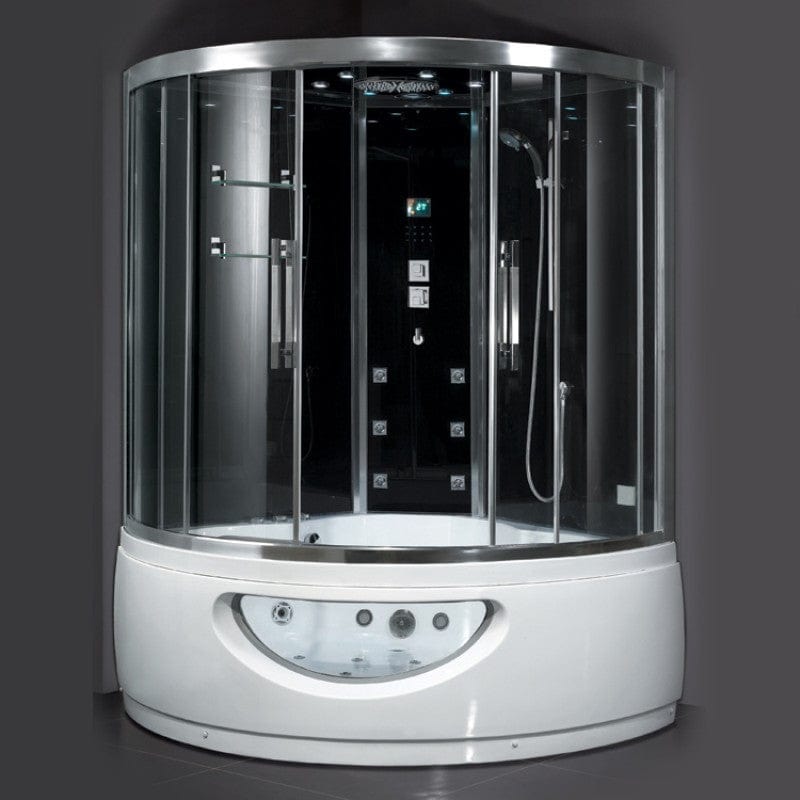 Platinum DA333F8 59" Corner Combination Steam Shower with Jetted Bathtub