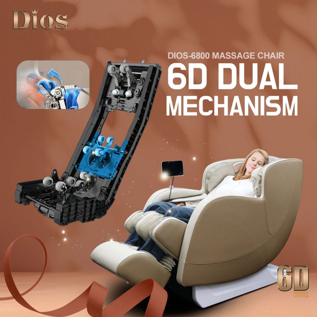 Dios Massage Chair 6D Dual Core Air Roller SL-track - Dios-6800