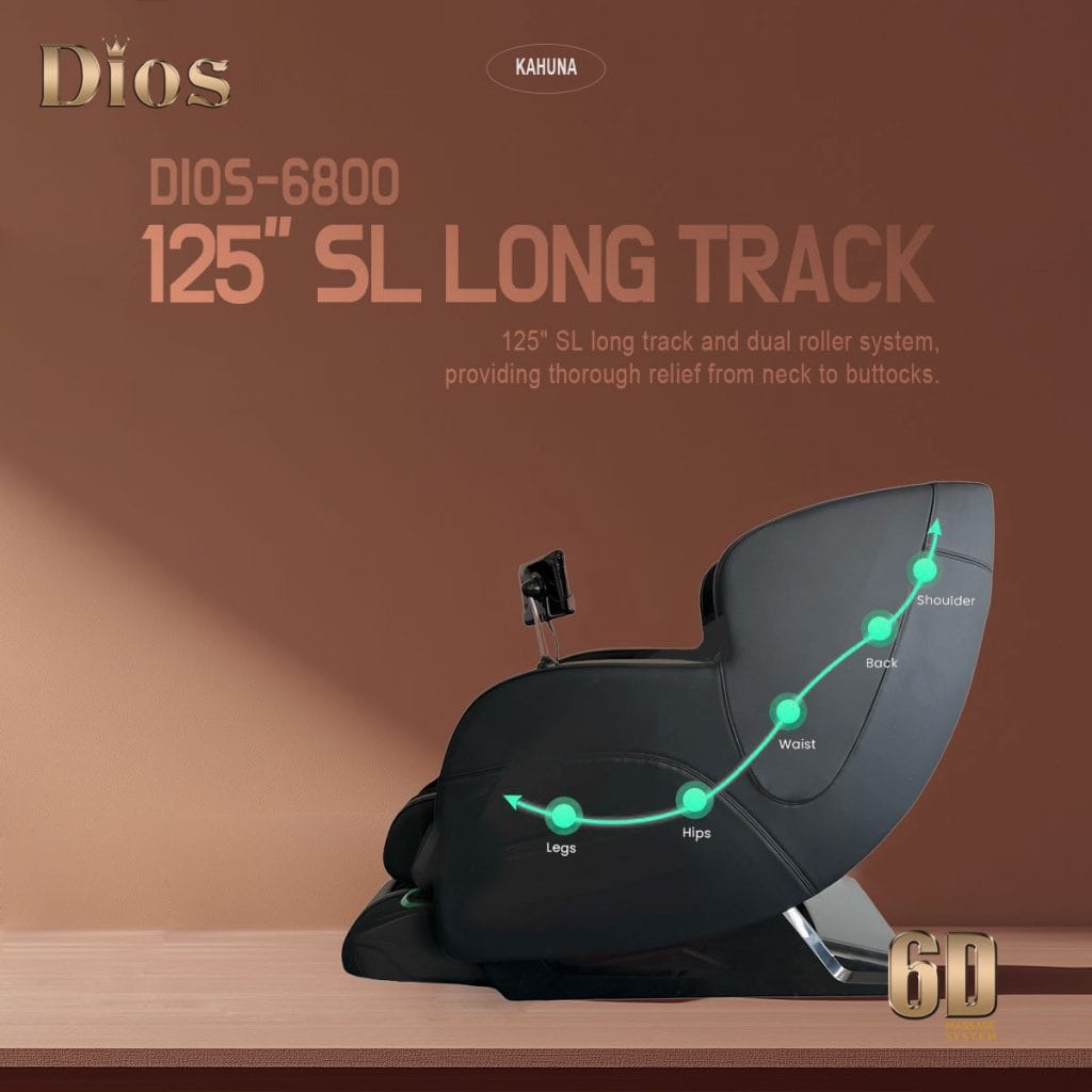 Dios Massage Chair 6D Dual Core Air Roller SL-track - Dios-6800