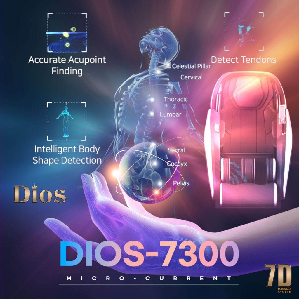 Dios Massage Chair 7D Dual Core Air Roller SL-track with 3D Calf Kneading - Dios-7300