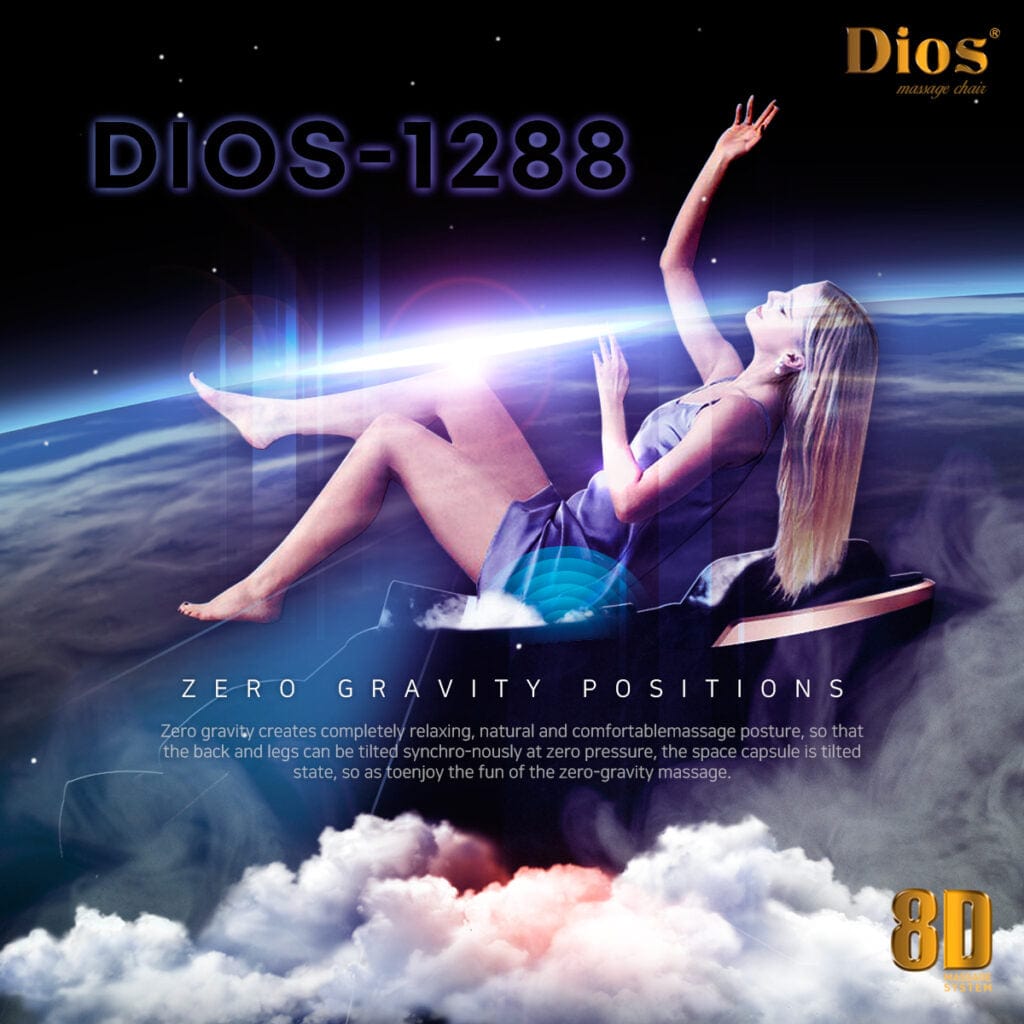 Dios Massage Chair 8D Dual Core Air Tech Touch Roller SL-track with Brain Relaxation Program Dios-1288