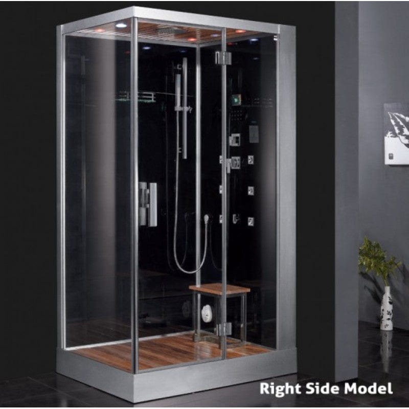 Platinum DZ959F8-R Right 47" Rectangular Steam Shower - Black