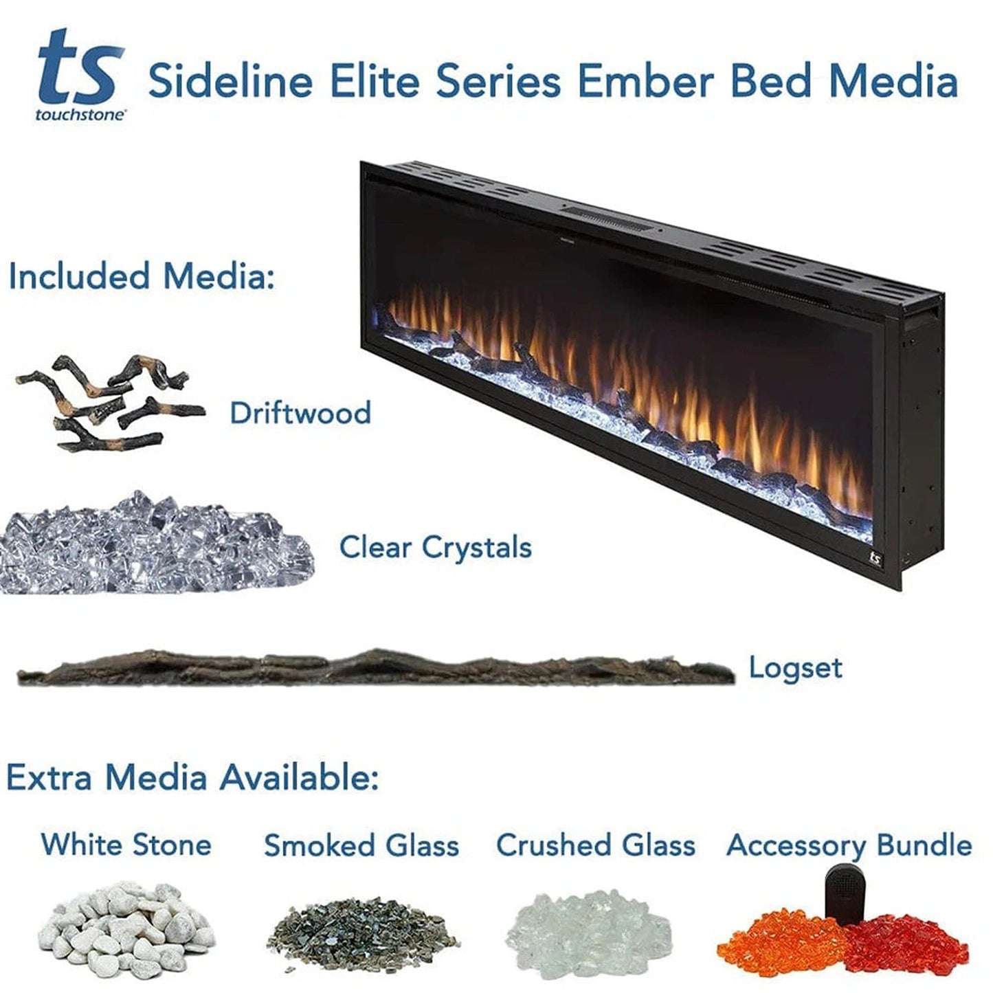 Sideline Elite Smart 42" WiFi-Enabled Recessed Electric Fireplace (Alexa/Google Compatible)