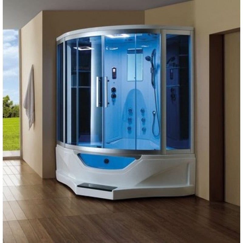 Mesa 702A 61" Combination Corner Steam Shower With Jetted Tub
