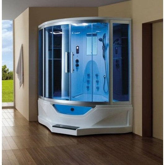 Mesa 702A 61" Combination Corner Steam Shower With Jetted Tub