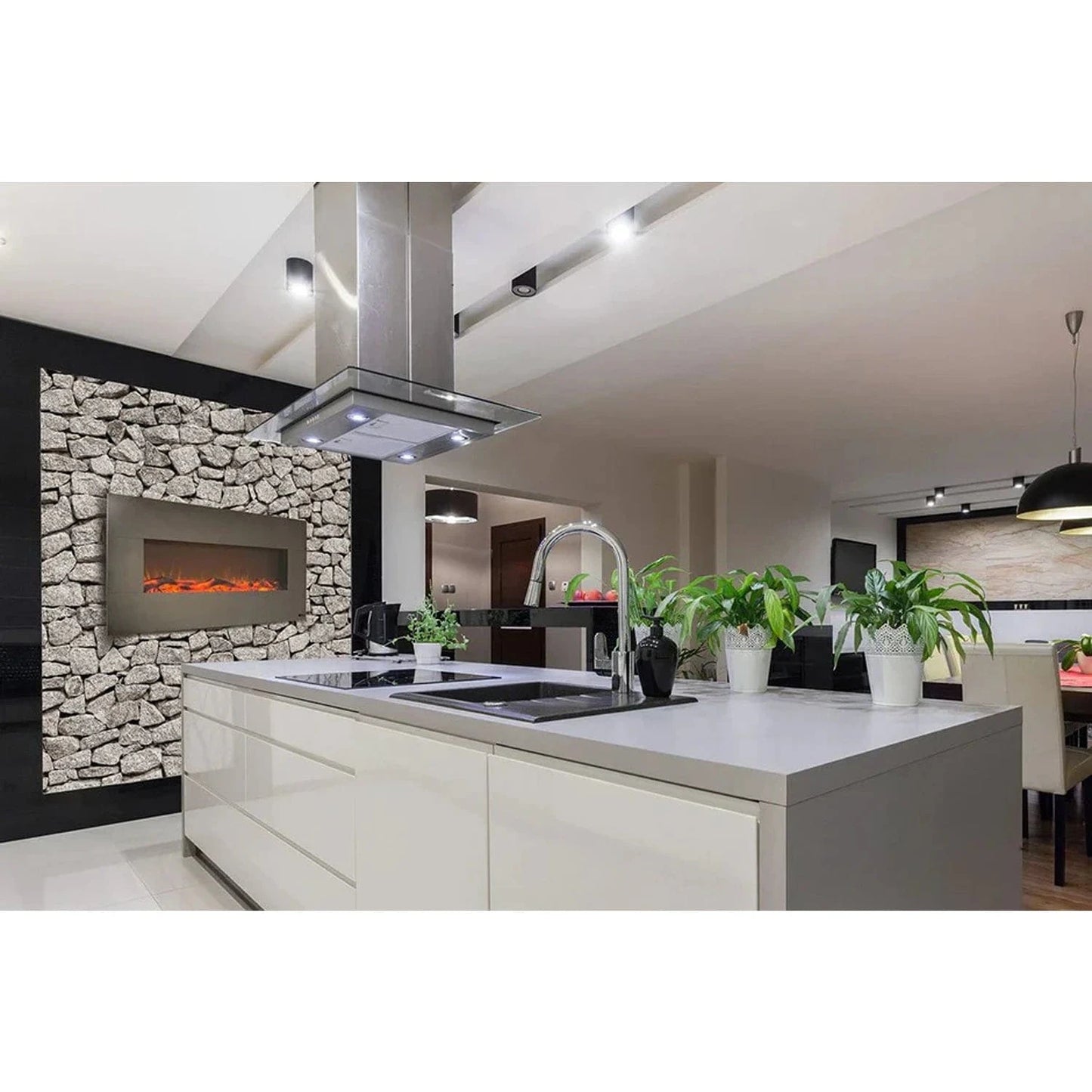 The Onyx Stainless 50" Wall Mounted Electric Fireplace