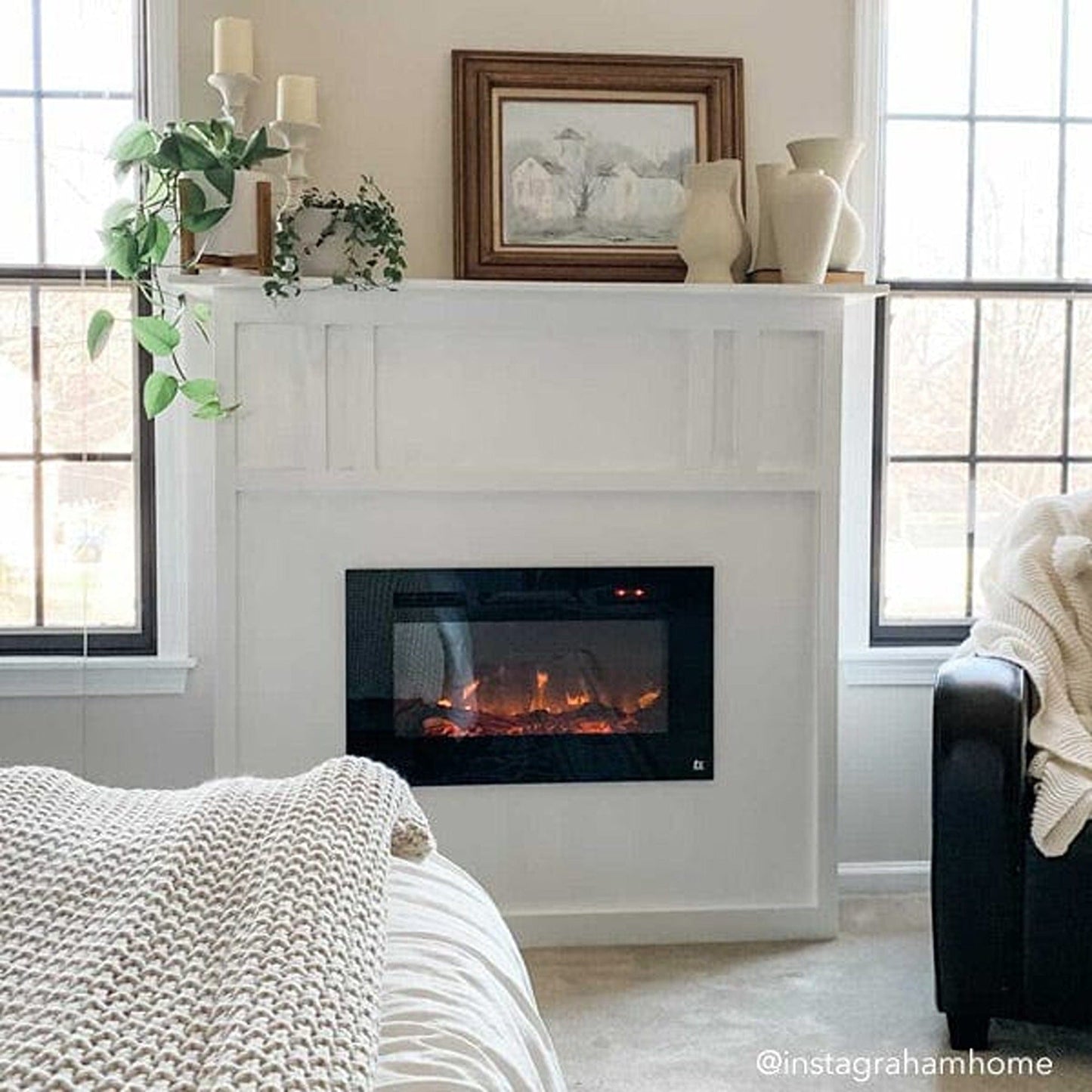 The Sideline 28" Recessed Electric Fireplace