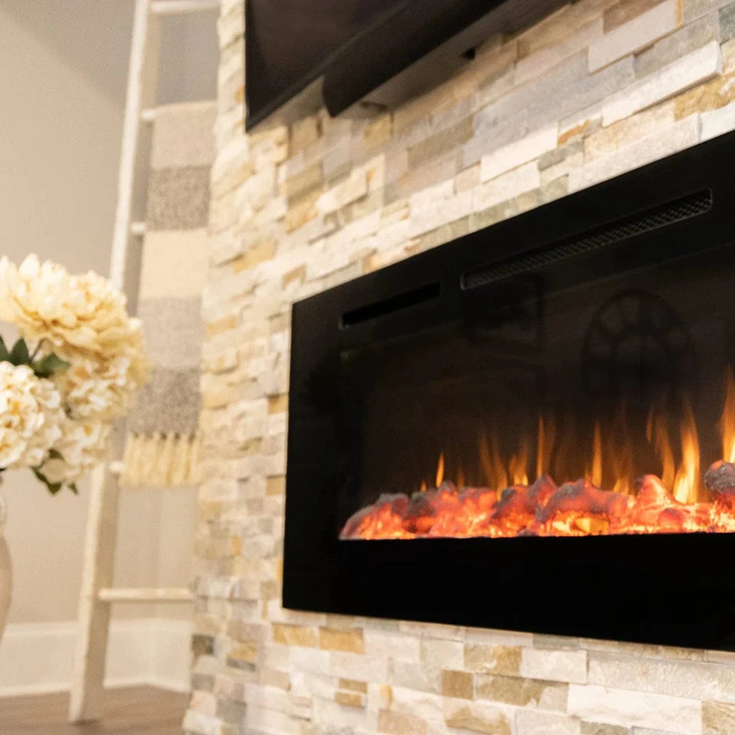 The Sideline 60" Recessed Electric Fireplace