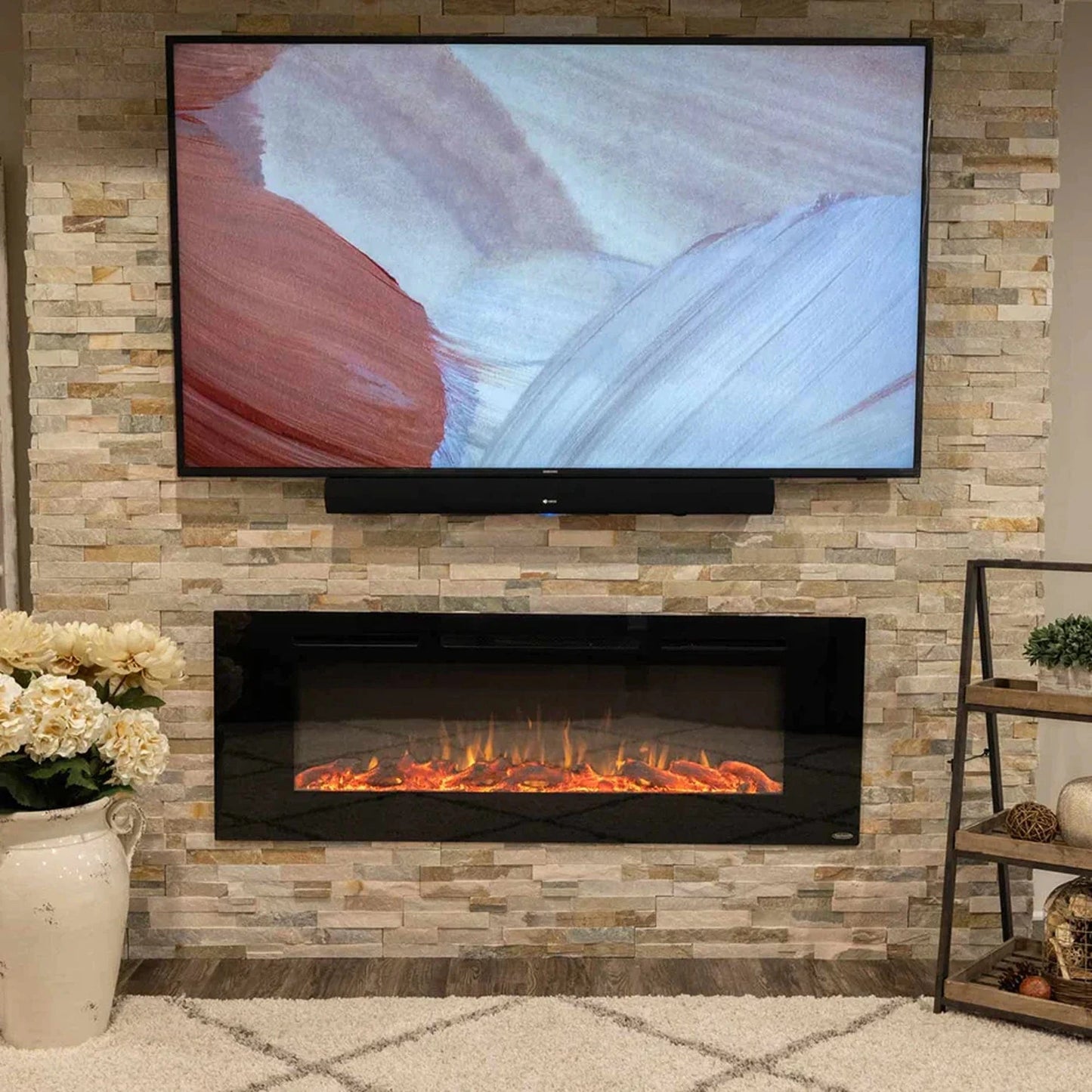 The Sideline 60" Recessed Electric Fireplace
