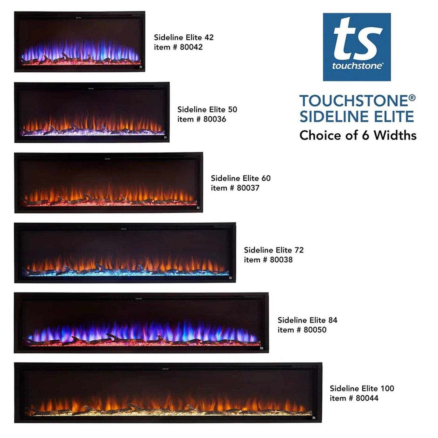 Sideline Elite Smart 42" WiFi-Enabled Recessed Electric Fireplace (Alexa/Google Compatible)