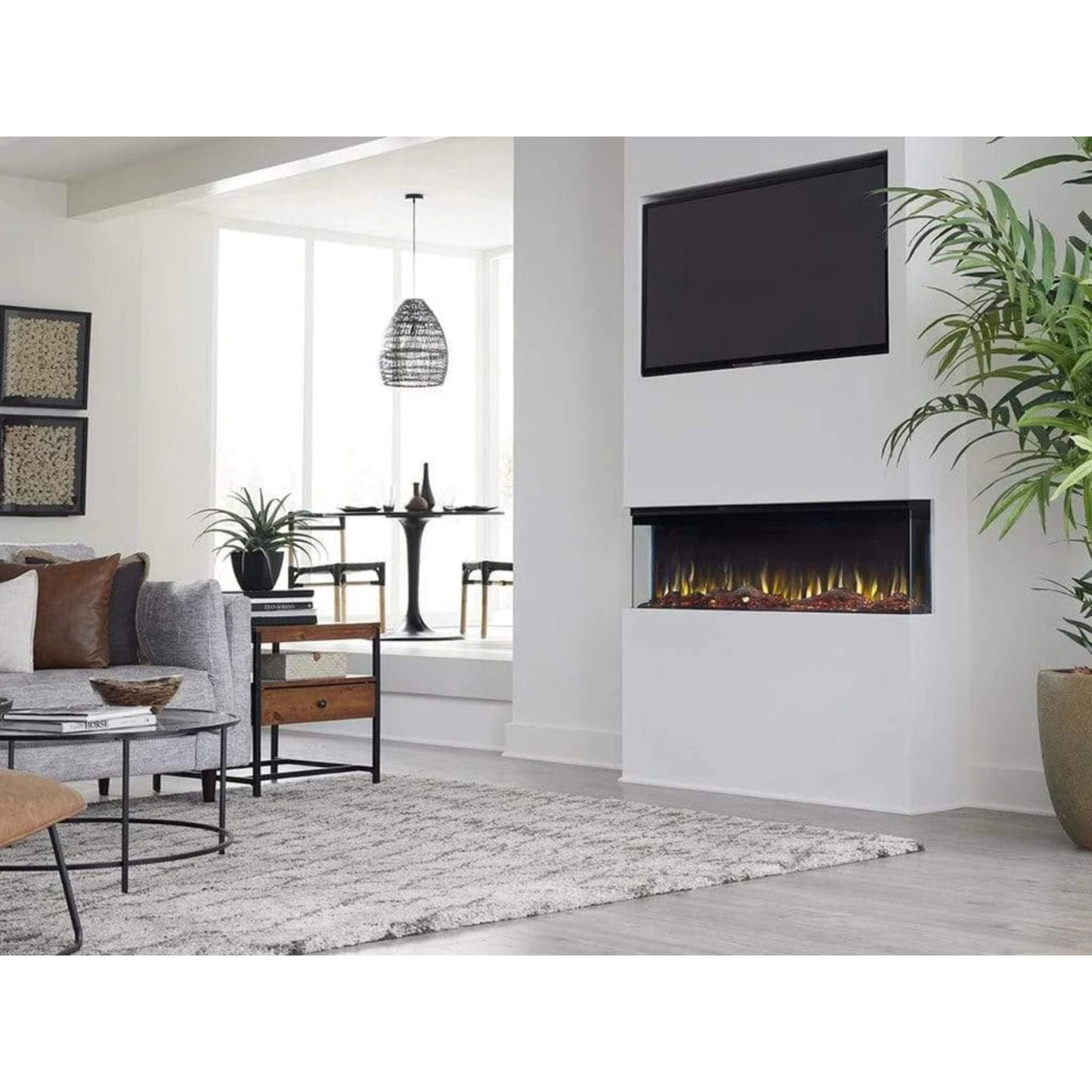 Sideline Infinity 3 Sided 60" WiFi Enabled Recessed Electric Fireplace 80046 (Alexa/Google Compatible) Touchstone