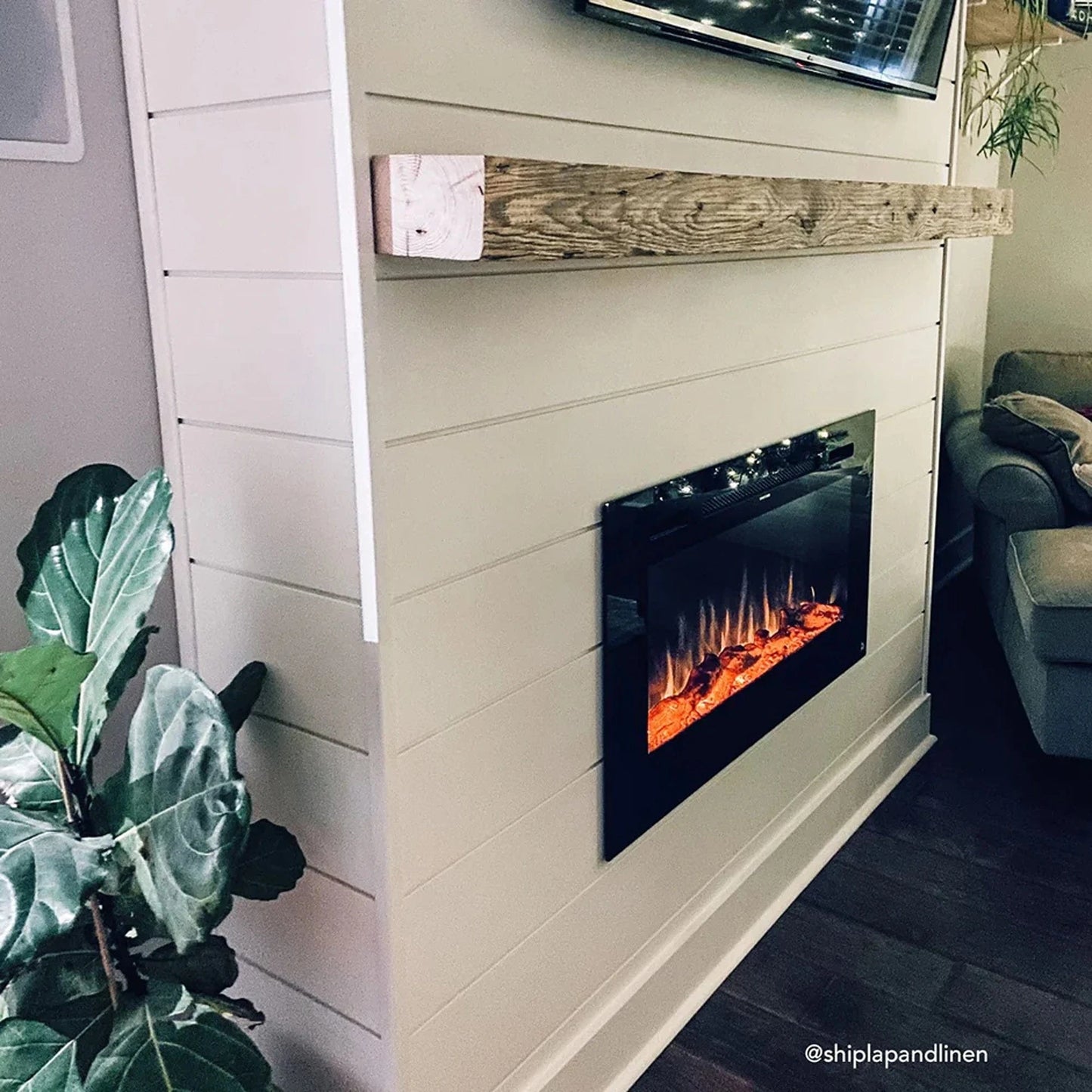 The Sideline 40" Recessed Black Electric Fireplace