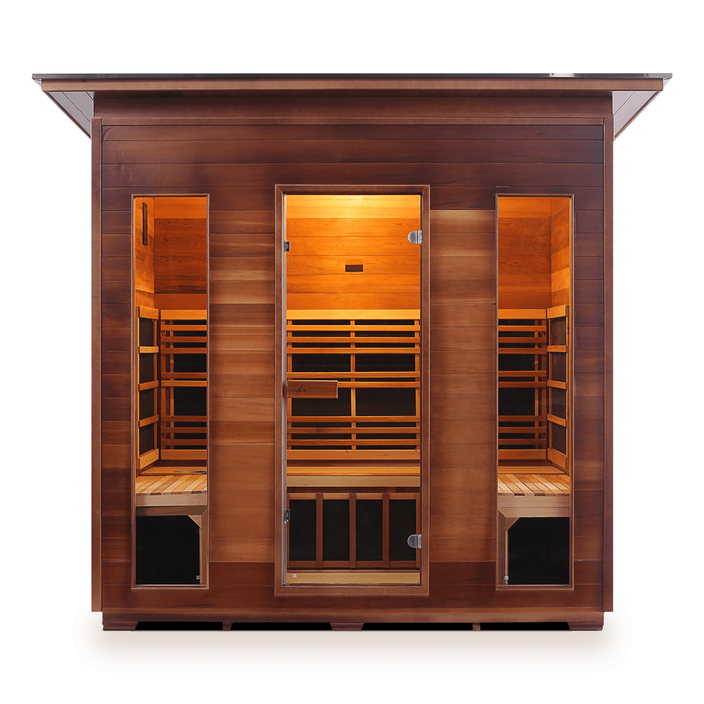 Enlighten Full Spectrum Infrared Sauna RUSTIC - 5 Slope - 5 Person Outdoor Sauna