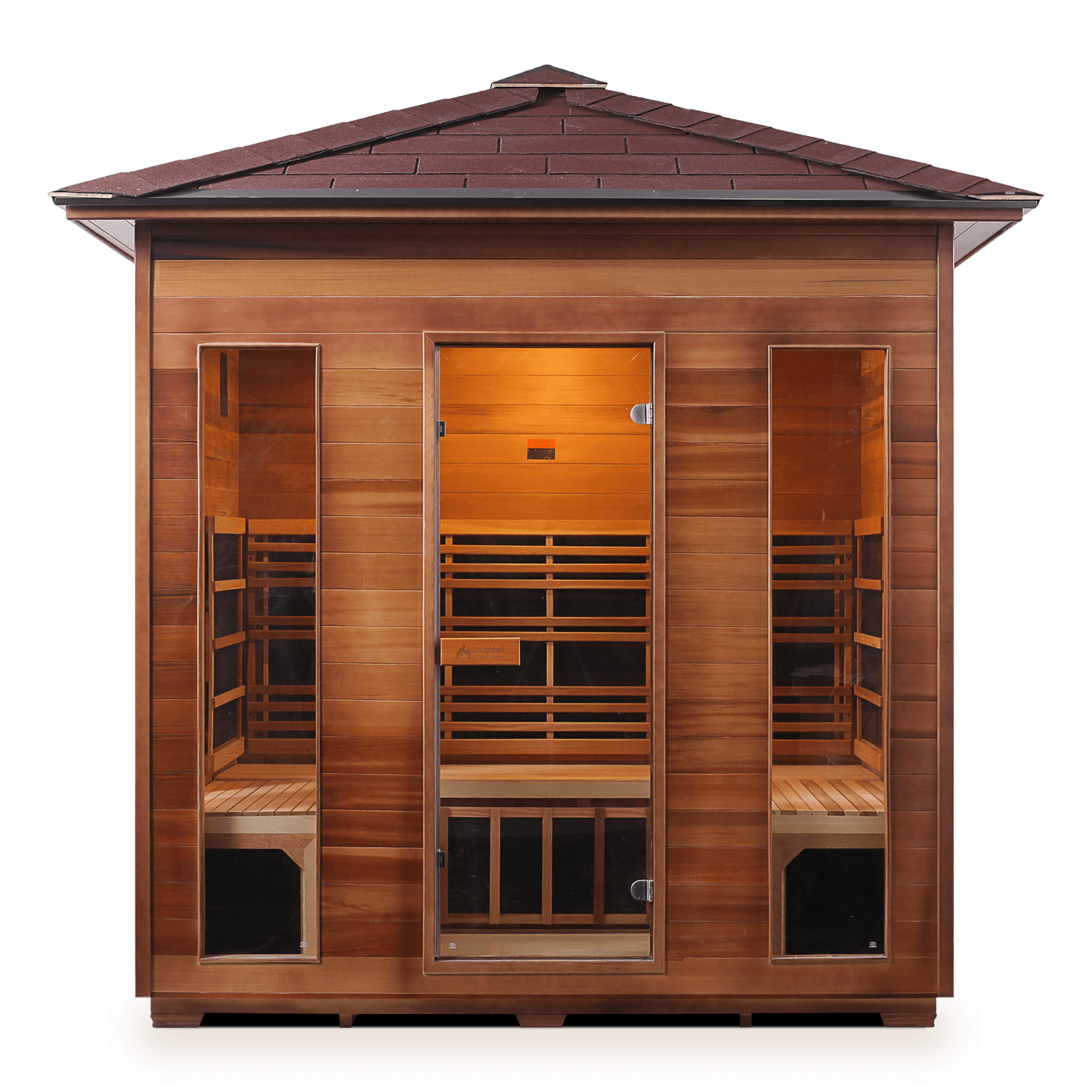 Enlighten Full Spectrum Infrared Sauna RUSTIC - 5 Peak - 5 Person Outdoor Sauna