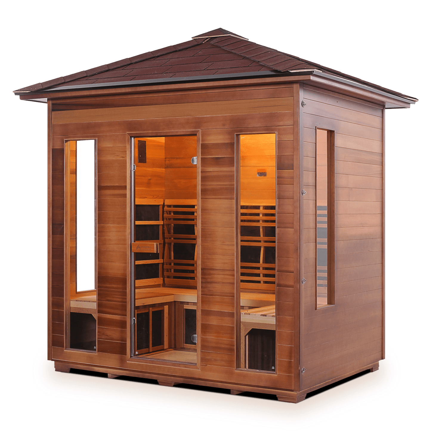 Enlighten Full Spectrum Infrared Sauna RUSTIC - 5 Peak - 5 Person Outdoor Sauna