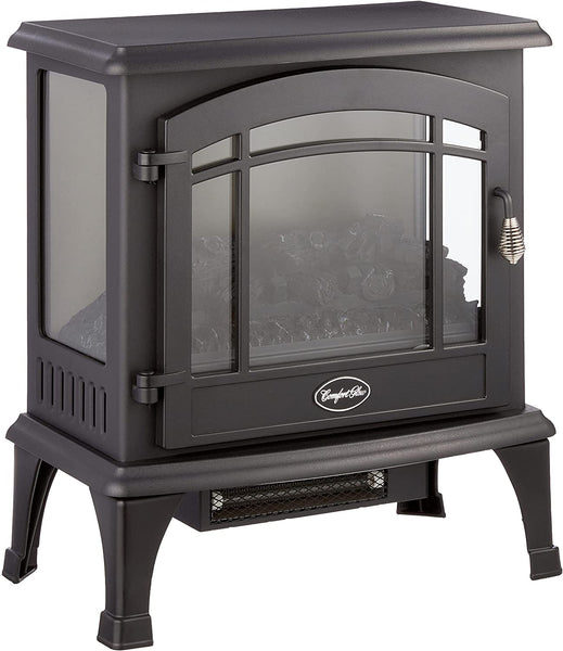 Electric Fireplaces Comfort Glow EQS5140 Sanibel 3-Sided Infrared Quartz Electric Stove Black Finish Comfort Glow