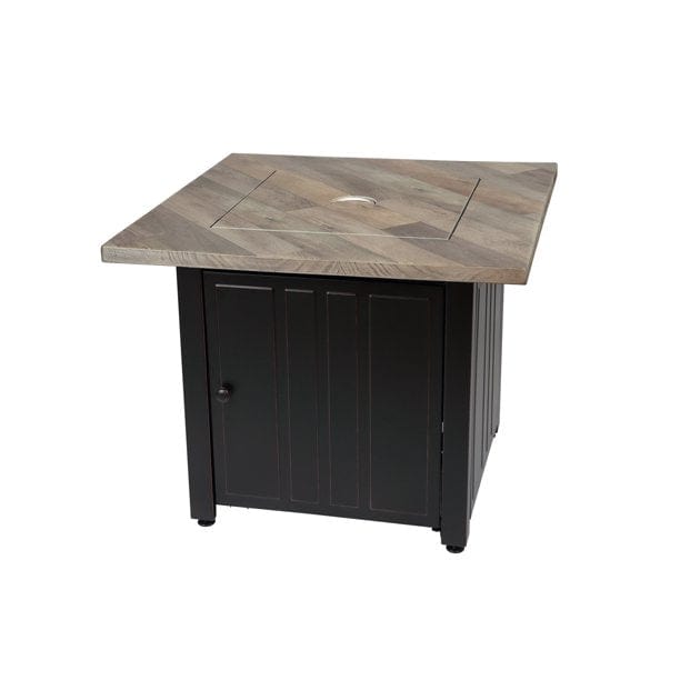 Fire Table The Harper, 30" Square Gas Outdoor Fire Pit with Printed Cement Resin Mantel Mr. Bar-B-Q Products