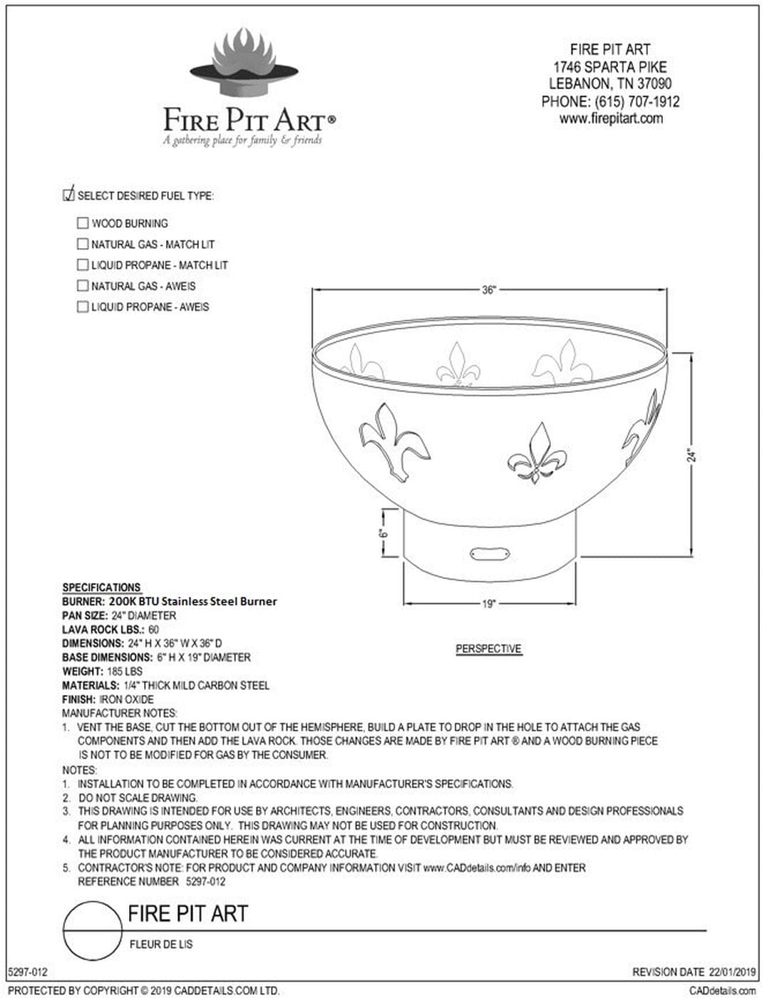 Fire Pit Art - Fleur de Lis Fire Pit Art