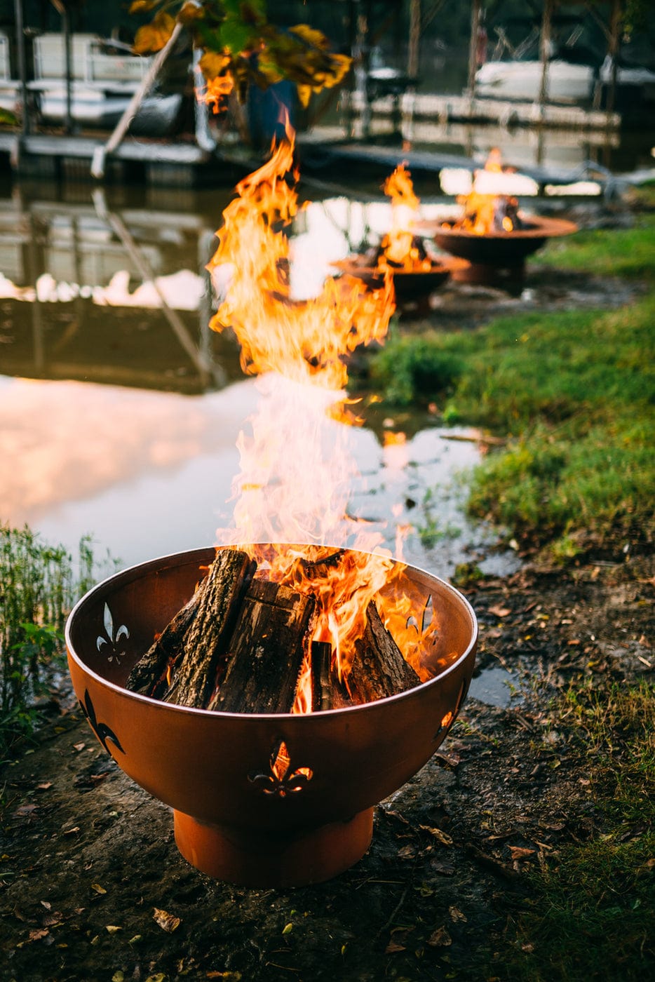 Fire Pit Art - Fleur de Lis Fire Pit Art