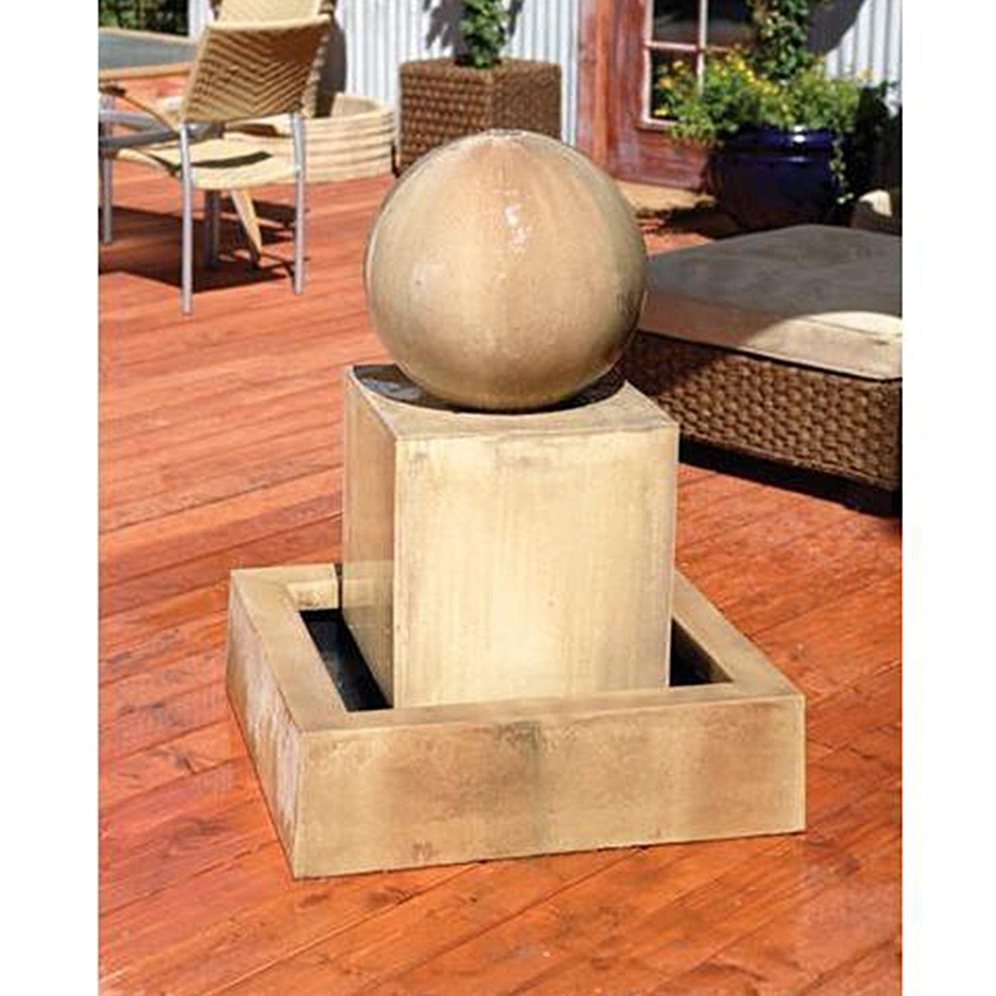 Gist Block w/ Ball Fountain 32W x 32D x 40H - G-BLKF-B