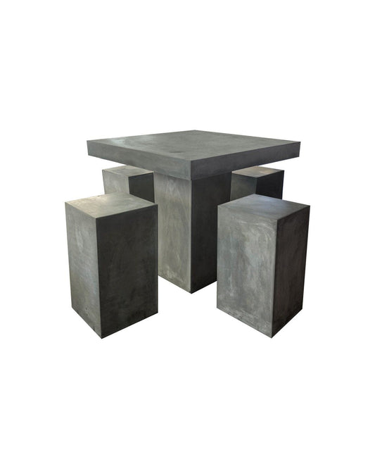 GFRC Gist Piazza Concrete Bistro Table, Bench & Stool: Individual Pieces Gist