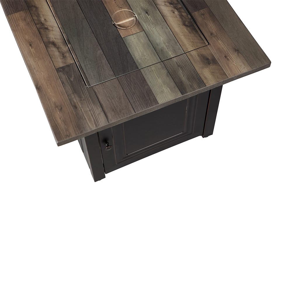 Fire Table The Burlington, LP Gas Outdoor Fire Pit with Printed Resin Mantel Mr. Bar-B-Q Products