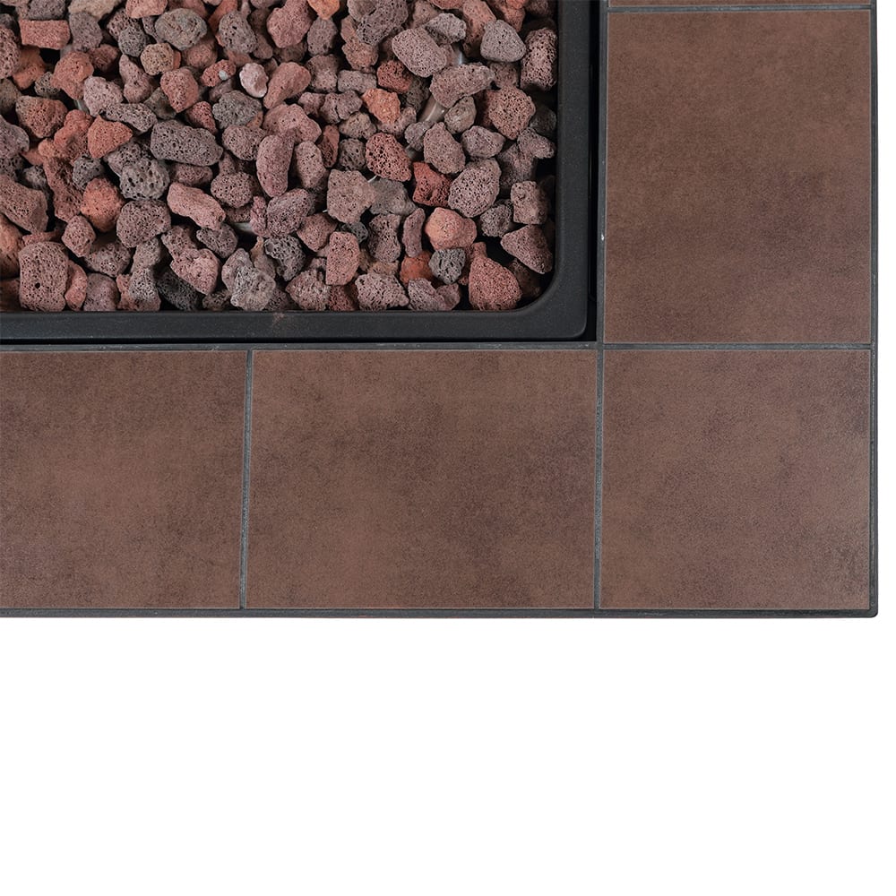 Fire Table The Vanderbilt, LP Gas Outdoor Fire Pit with Ceramic Tile Mantel Mr. Bar-B-Q Products