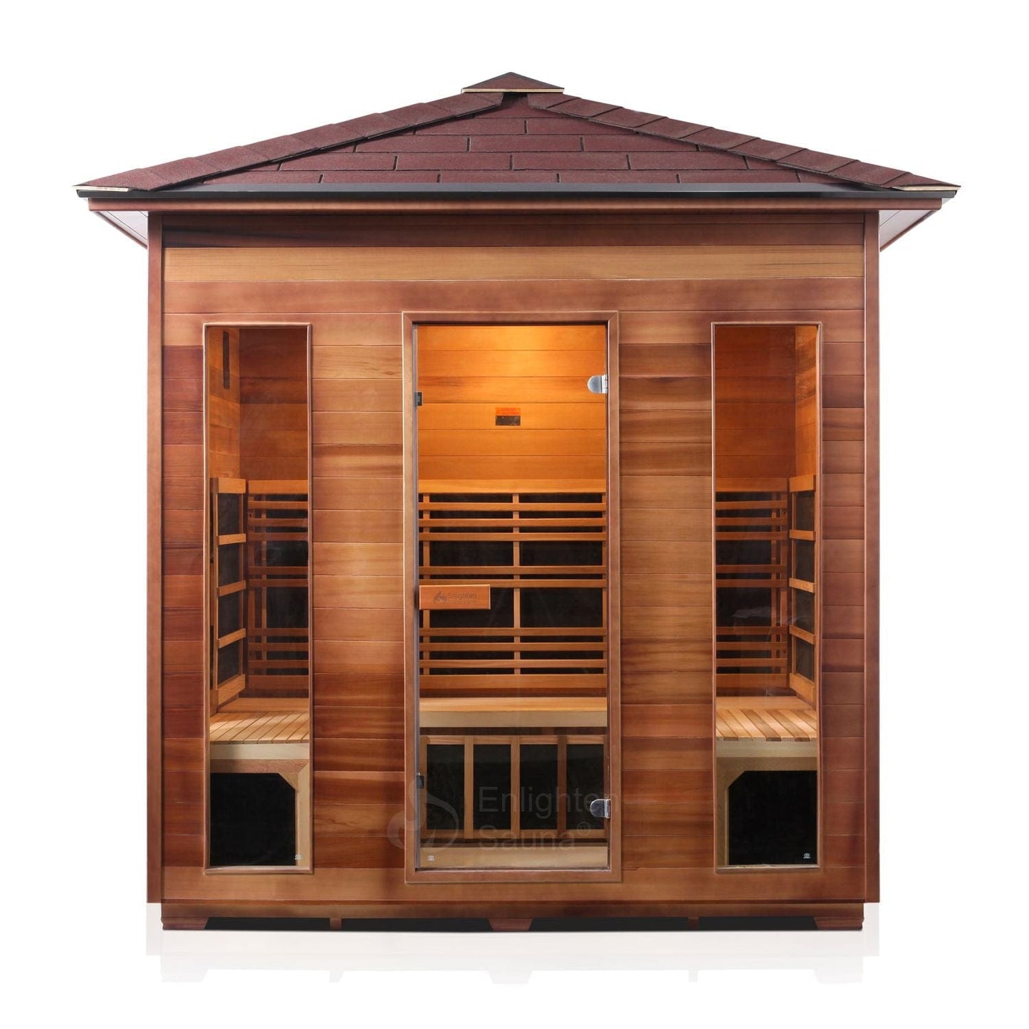 Enlighten Full Spectrum Infrared Sauna RUSTIC - 5 Peak - 5 Person Outdoor Sauna