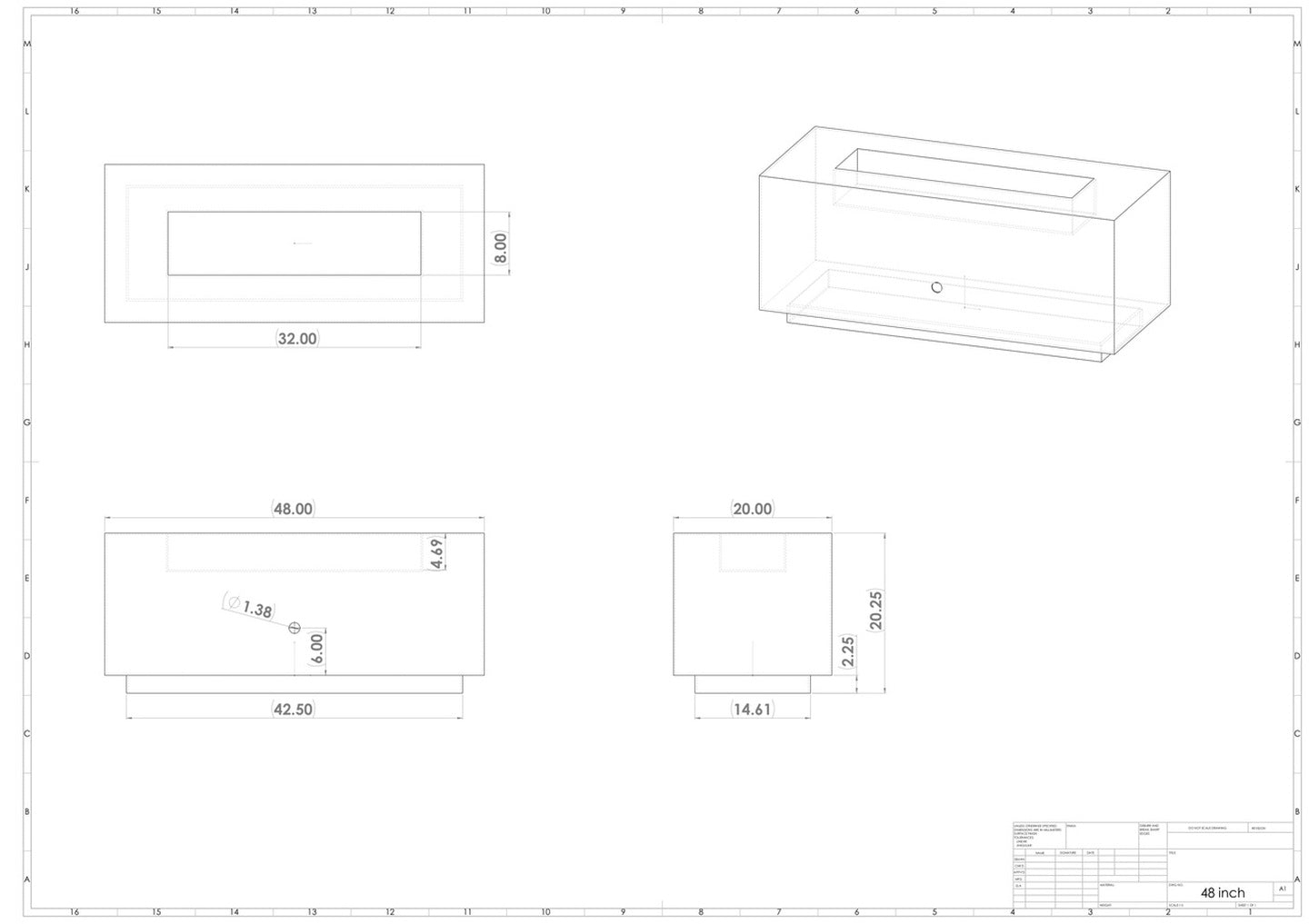 Fire Pit Art - Linear 48" 190K BTU