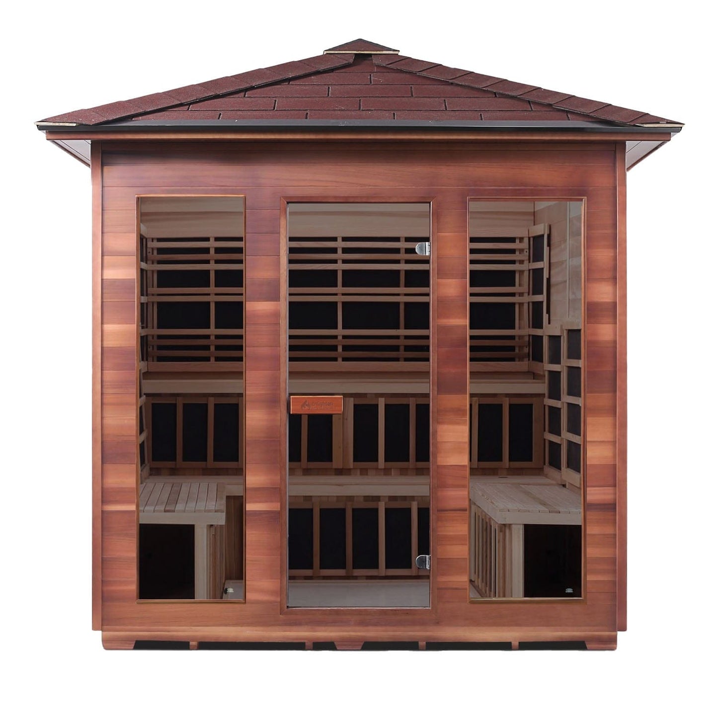 Enlighten Full Spectrum Infrared Sauna RUSTIC - 8 Peak - 8 Person Outdoor Sauna