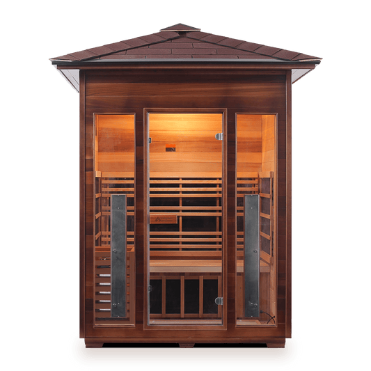 Enlighten Infrared/Traditional Sauna DIAMOND - 3 Peak - 3 Person Outdoor Sauna