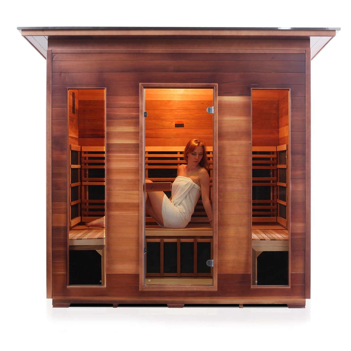 Enlighten Full Spectrum Infrared Sauna RUSTIC - 5 Slope - 5 Person Outdoor Sauna