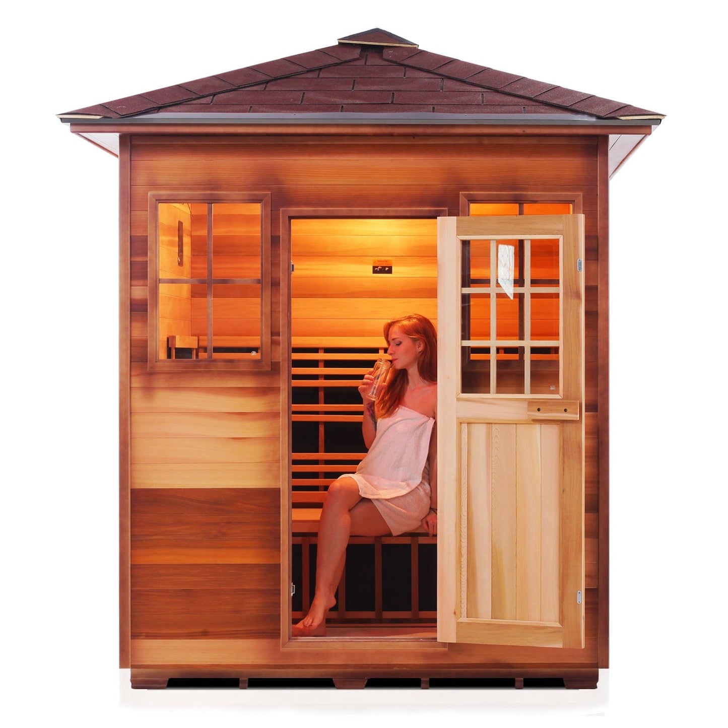 Enlighten Infrared/Traditional Sauna SAPPHIRE - 4 Peak - 4 Person Outdoor Sauna